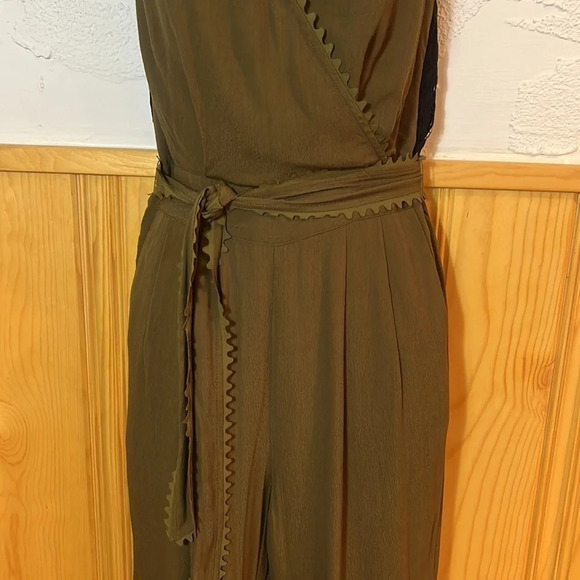 Anthropologie Leifsdottir Moss Green Sleeveless Jumpsuit Sz-0P - Picture 9 of 12